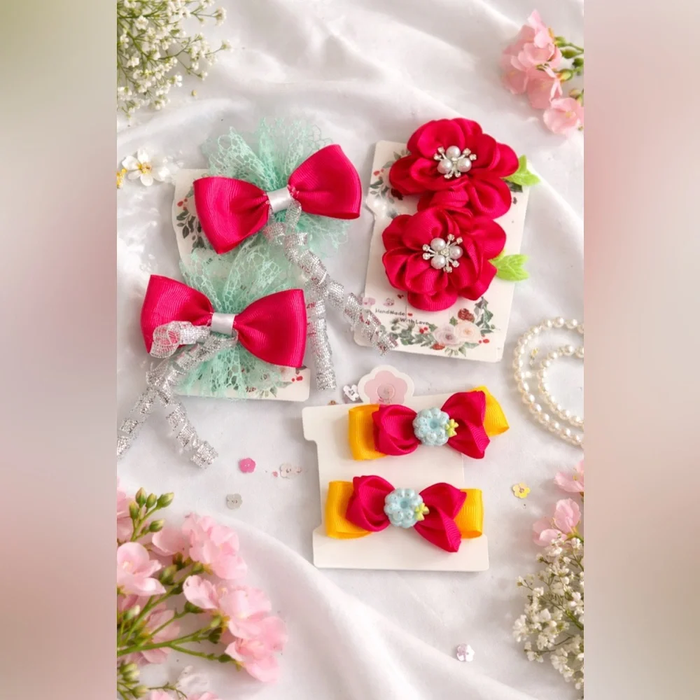 🌺Bundle!Colorful Handmade Hair Accessories Set